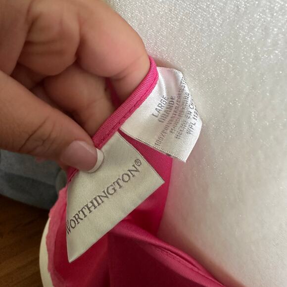 Y2k pink beaded lace tank top sz L - Picture 4 of 6